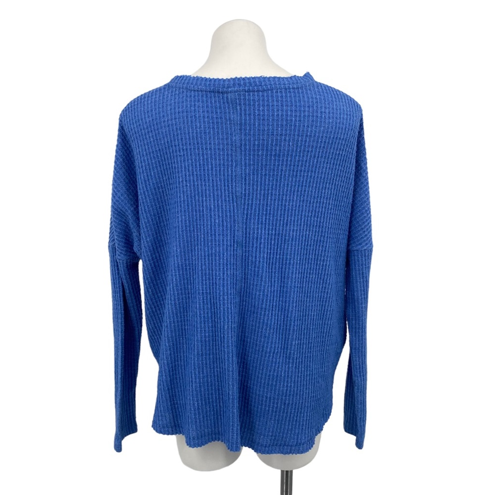 Out From Under | Urban Outfitters Blue Thermal Button Front Top Small - Picture 3 of 14